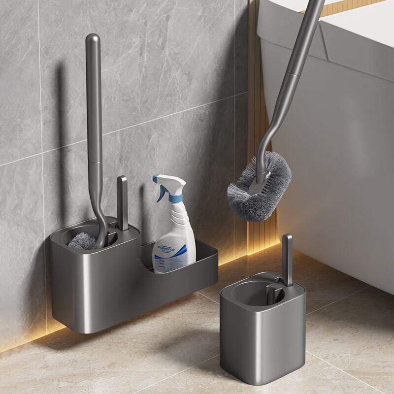Youqin Toilet Brush Toilet Brush Home Bathroom No Dead Angle Set Wall-mounted Cleaning Brush Long-Handed Wall-mounted Cleaning Artifact Basic Toilet Brush + Gap Brush + Base