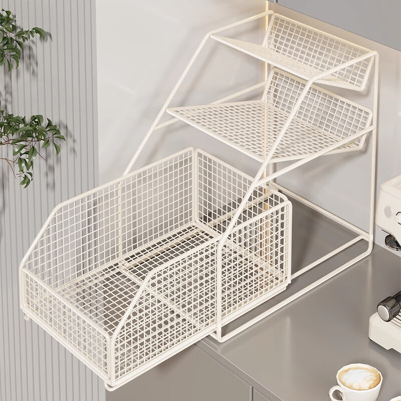 All are water cup storage rack, tea cup storage rack, desktop multi-layer coffee cup rack, cabinet, dining table, sideboard, table cup rack, black large size, slanted mouth