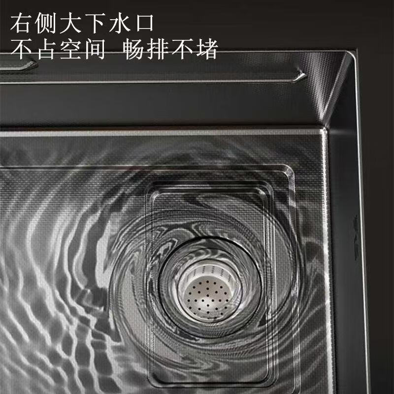 JOMOW sink 5.0 thickened kitchen large single-slot integrated basin 304 stainless steel sink multi-functional vegetable basin B package 75*45 pull-out faucet + soap dispenser