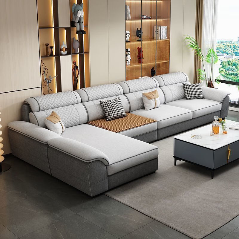 Huang Kairui's new winter and summer dual-use removable cotton and linen sofa, modern and simple living room, fabric, large and small, cat claw leather sofa, double + single + imperial concubine 3.2 meters + coffee table TV cabinet, skin-friendly and breathable cotton and linen, soft and delicate sponge, color contact customer service