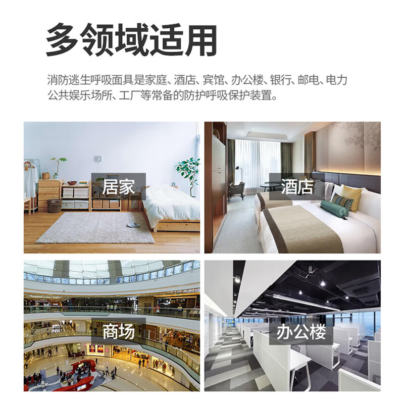 Quxing fire escape mask anti-virus and anti-smoke mask 3C certified full face filter respirator enlarged shawl style