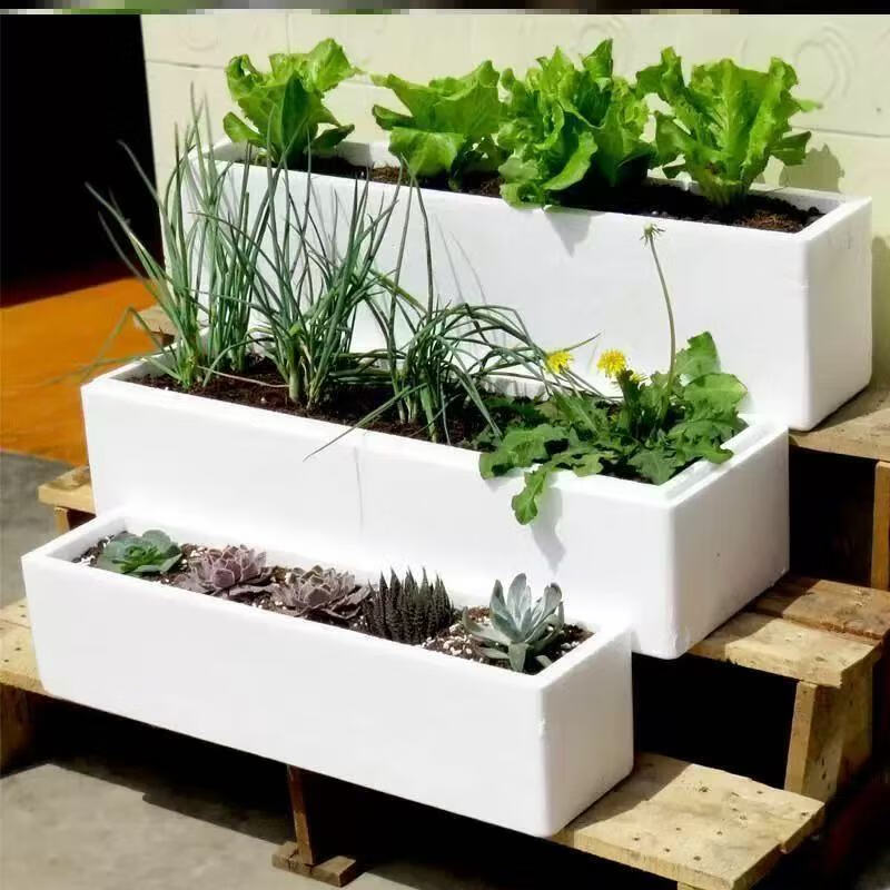 Vegetable plant planting extra large foam box warehouse indoor vegetable growing box household flower and vegetable special foam box rectangular flower pot store hot sale medium planting box thickened * 3