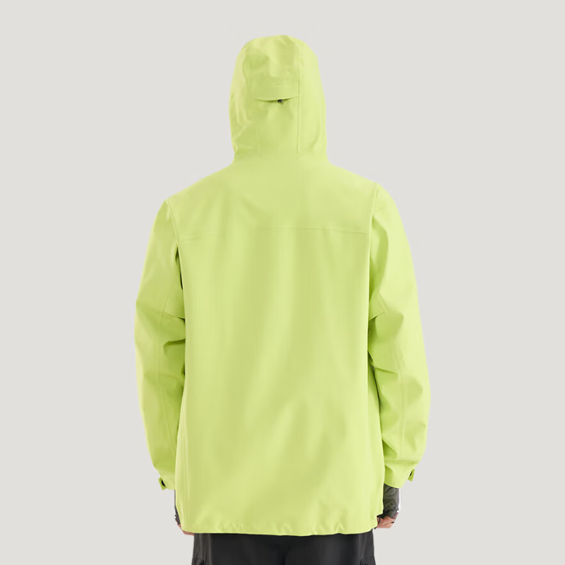 Archbird's same style outdoor mountain jacket for men's casual sports fully rubberized waterproof and windproof mountaineering jacket black gold green 3XL 180-200 catties