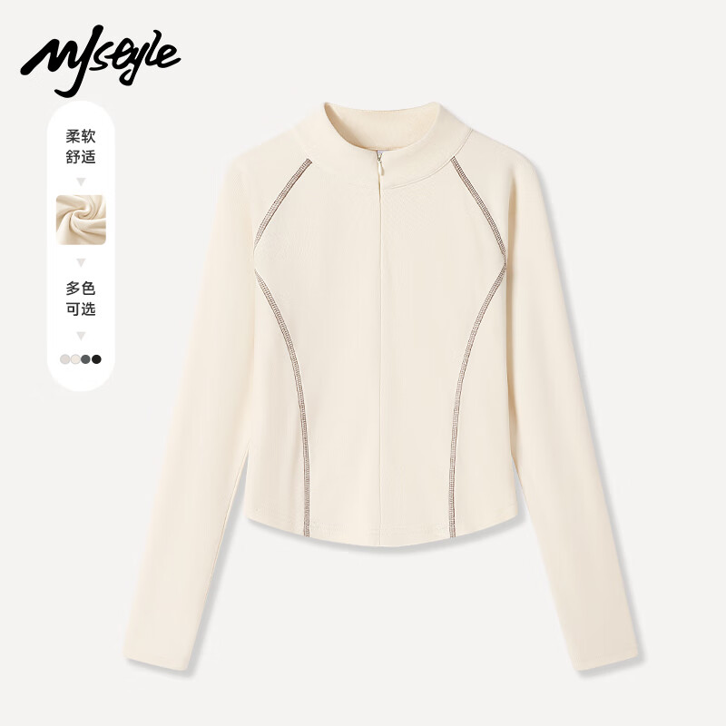 MJ STYLE thin velvet half turtleneck long-sleeved bottoming shirt for women 2026 winter new 7A antibacterial slim slim comfortable warm top