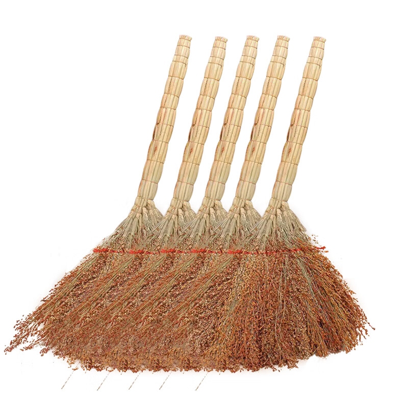 Yigongding sorghum broom property school factory public cleaning broom hand-woven sanitation old-fashioned broom 5 pack