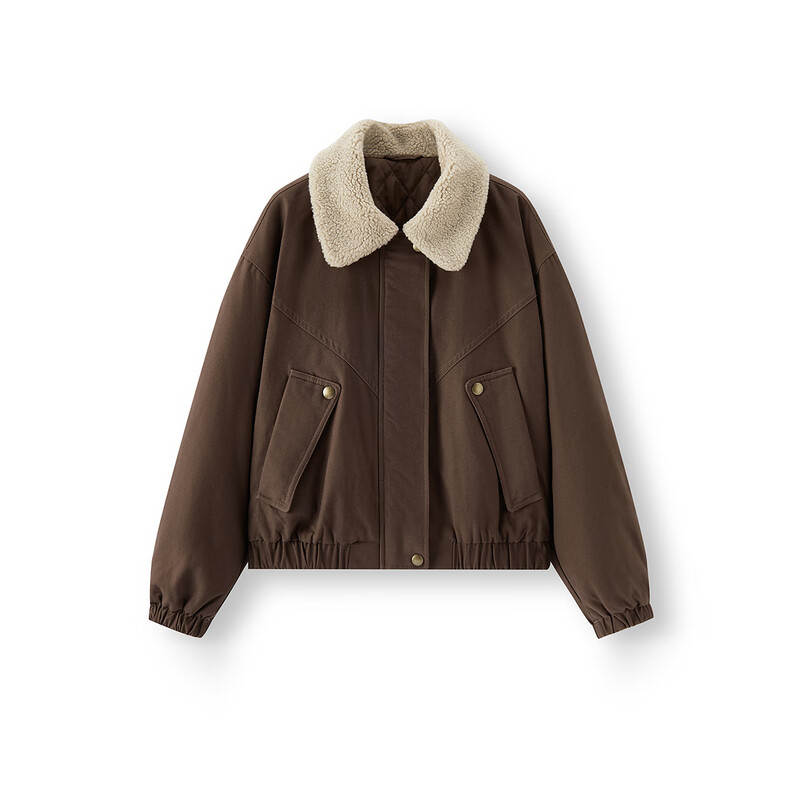 Semir coat women's winter quilted imitation lambswool lapel oversize brushed 2025 Barn style 109725108014