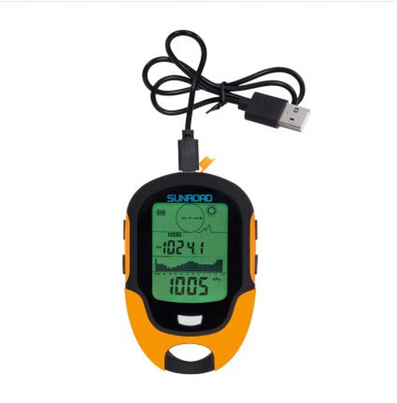 Outdoor GPS positioning weather handheld longitude and latitude altimeter altitude meter temperature and humidity barometer compass fishing yellow