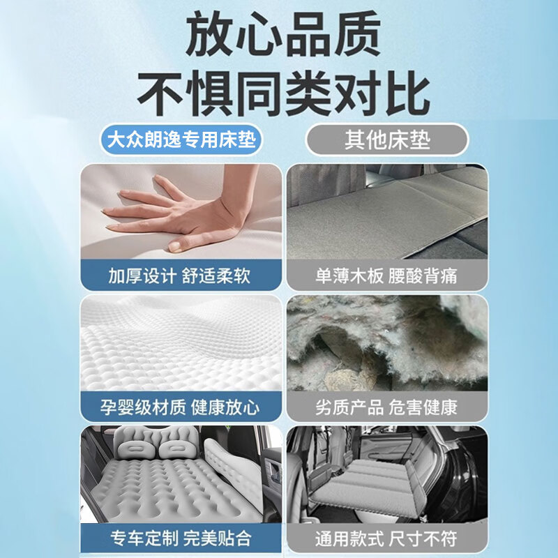 Lumanman Volkswagen Lavida special car inflatable mattress sleeping pad car sleeping artifact rear car filler inflatable mattress black basic model comes with 2 storage piers + 2 headrests + storage bags Lifetime warranty exclusive for Volkswagen Lavida