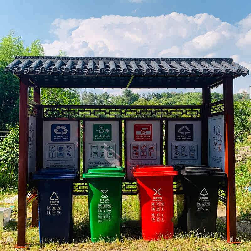 Wen Yijia four-category garbage sorting kiosk outdoor stainless steel recycling station collection kiosk garbage bin room centralized drop-in point customization special price actual price please consult customer service for freight