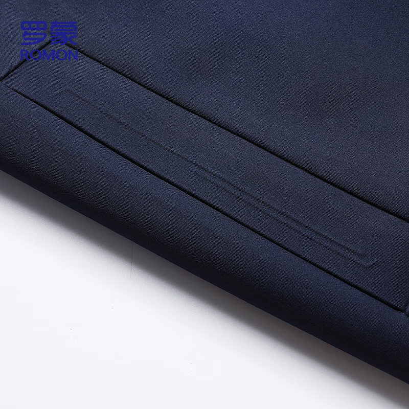 ROMON executive jacket men's coat men's autumn business casual seamless lapel middle-aged and elderly dad wear 507 navy XL