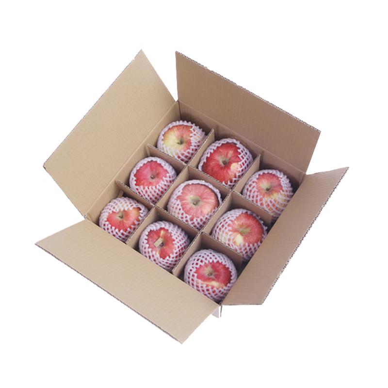 Apple carton fruit box packaging five kilograms and ten kilograms five-layer extra-hard fruit peach and pear universal express packaging box custom-made delivery box 12 grids 32*25.5*10cm five-layer extra-hard blank model (including grid)