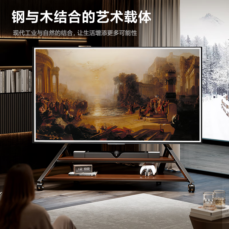 CABTE movable TV stand floor-standing wheeled cart conference all-in-one stand 75/85/90/100/120 inches Tower Yaoye Black Second Generation Mobile - Suitable for 75-120 inches