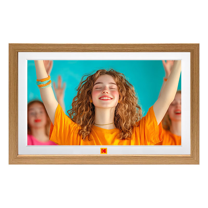 KODAK 1561W digital photo frame 15.6-inch smart high-definition electronic photo album photo video player wedding anniversary birthday creative gift wood color