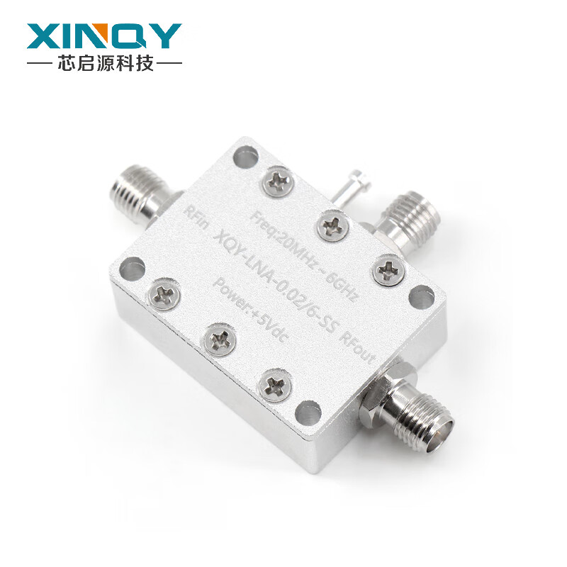 XINQY Xinqiyuan SMA low noise amplifier LNA high linearity 40dB gain 0.02-6G/10G front RF signal compensation LNA-0.02/6-SS (5V, SMA power supply)