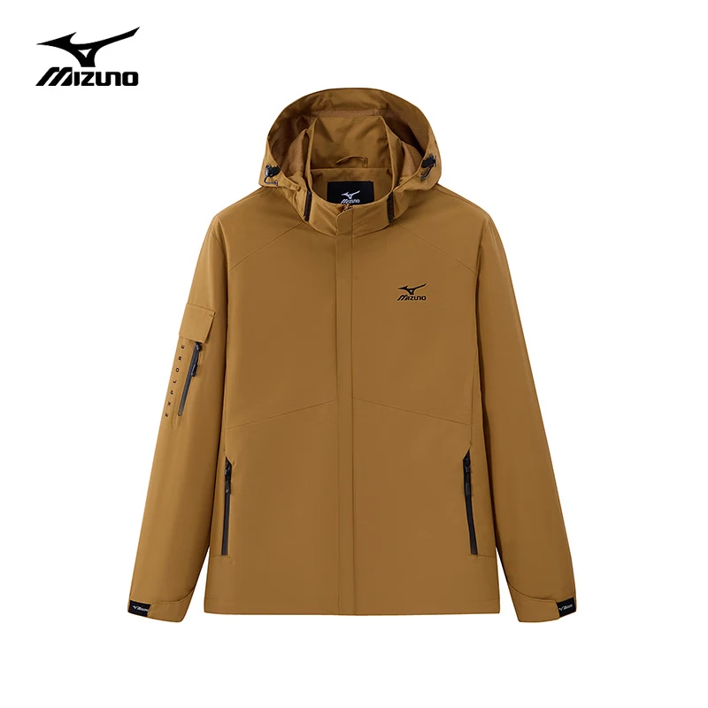 Mizuno (MIZUNO) outdoor casual jacket men's woven windproof and waterproof hooded jacket