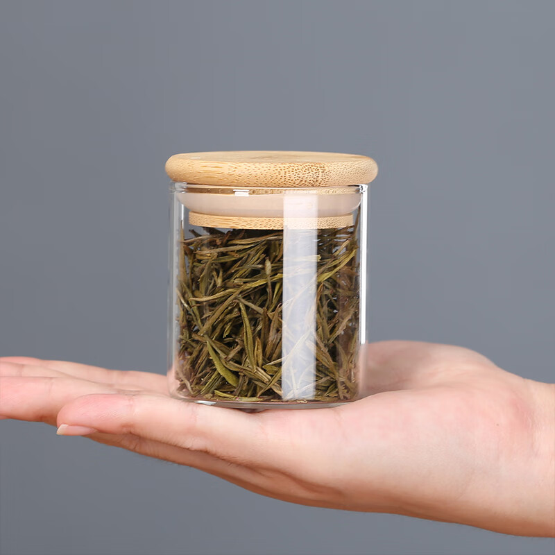 YITELAN storage jar high borosilicate sealed jar glass bottle kitchen storage bottle tea jar snack dry goods grain jar No. 1 100ML diameter 5.5x height 7cm