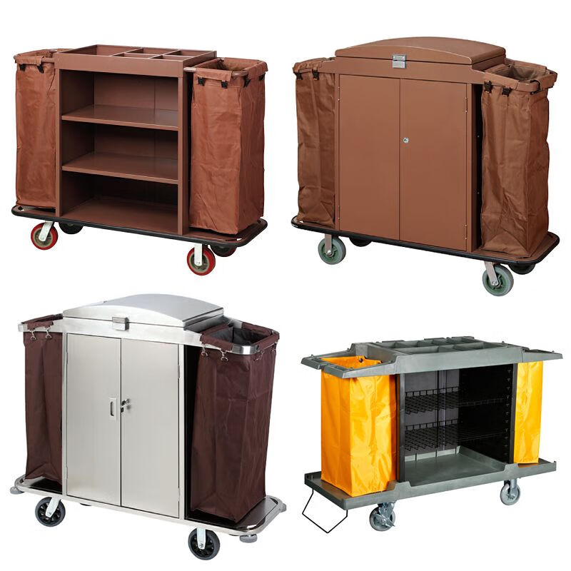 Bilateral service vehicle, hotel room service linen vehicle, room entrance vehicle, trolley collection vehicle, cleaning and cleaning vehicle, Baiyun plastic four-layer linen vehicle (express delivery)