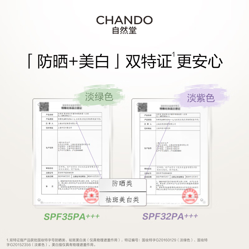 Chando Isolation Cream Multiple Sunscreen Whitening Concealer Three-in-One Makeup Primer Evens Skin Color and Hide Pores Lilac Yellowish Dull Uneven Skin 30ml+5ml