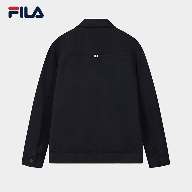 FILA official men's knitted long-sleeved jacket 2025 winter new fashion casual and comfortable lapel top Legend Blue-NV M 170/92A/M