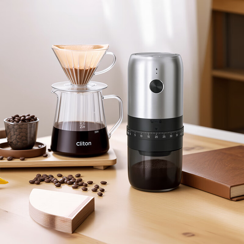 CLITON electric coffee grinder coffee bean grinder hand-brewed coffee machine automatic grinder coffee filter paper filter cup