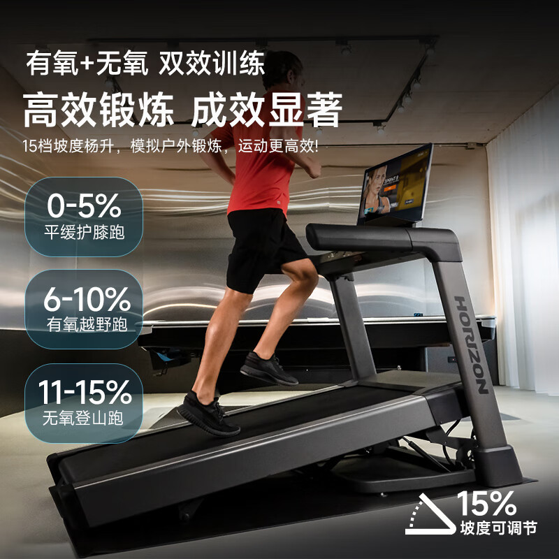 JOHNSON high-end treadmill smart home foldable climbing fat-burning gym equipment commercial color screen TREAD XP