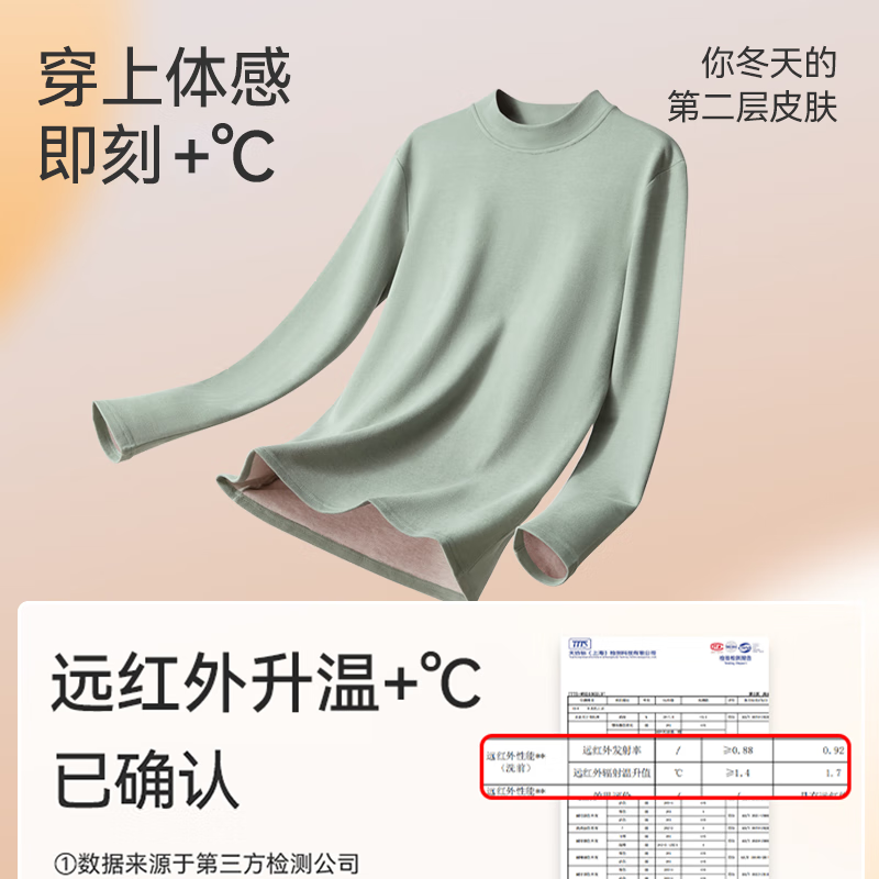 MiiOW mid-collar thermal underwear men's suit cashmere silk half-turtle collar German velvet cold-resistant thickened autumn coat and long trousers for middle-aged and elderly people