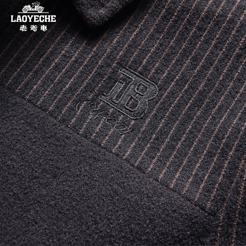Classic car (LAOYECHE) Containing sheep wool Dad's woolen jacket men's autumn and winter middle-aged and elderly plus velvet thickened woolen jacket men's clothing