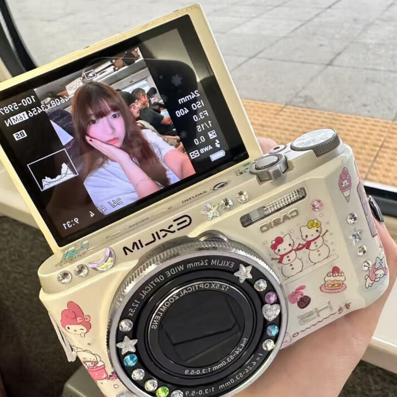 HKMW Canon machine (CANNO) same model Gu Xixi same model dual camera retro student selfie ccd digital camera HD CCD campus portable H6 white (HD dual camera + flash) gift box 128G high-speed memory card + photo guide gift bag