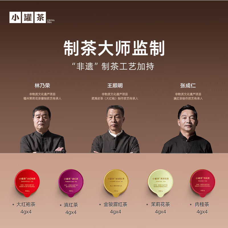 Small pot of tea, gold pot, Dahongpao, Jin Junmei, jasmine tea, Yunnan red special grade cinnamon, 20 cans, 80g tea gift box, new year's gift