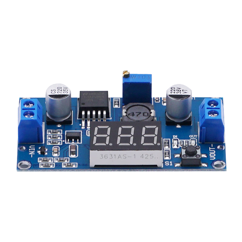 Throwing stones DC-DC step-down regulated power supply module LM2596 with voltmeter can be calibrated input 4-40V to 1.25-37V LM2596 power module 1 box