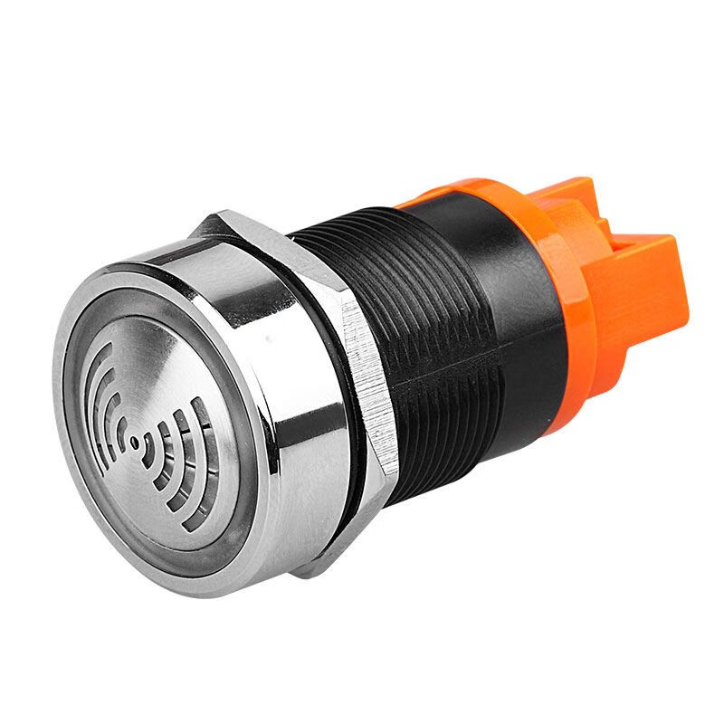 Buzzer with light new product 22mm metal flash alarm stainless steel head bright LED red 12V red