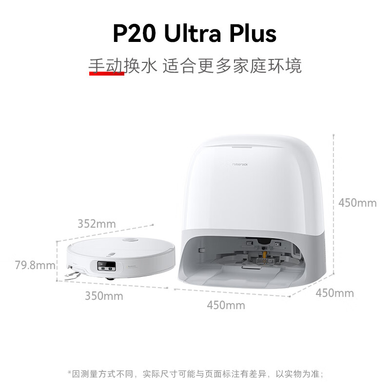 Roborock Sweeping Robot P20 Ultra Plus Sweeping, Mopping, Washing and Drying Machine Automatic Dust Collection Hot Water Washing Mop Wiping Floor Washing Machine Vacuum Cleaner A2250RR