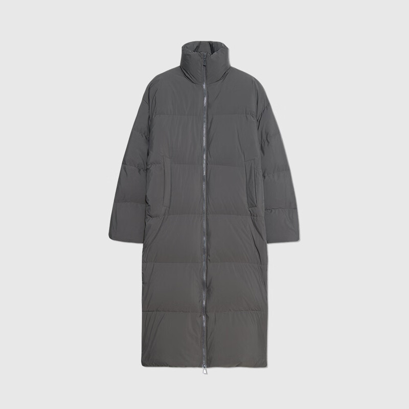 THORNSAURA Thorn Light THORNSAURA 2025 Winter New 90 White Duck Down Long Stand Collar Warm Down Jacket Women Space Gray M