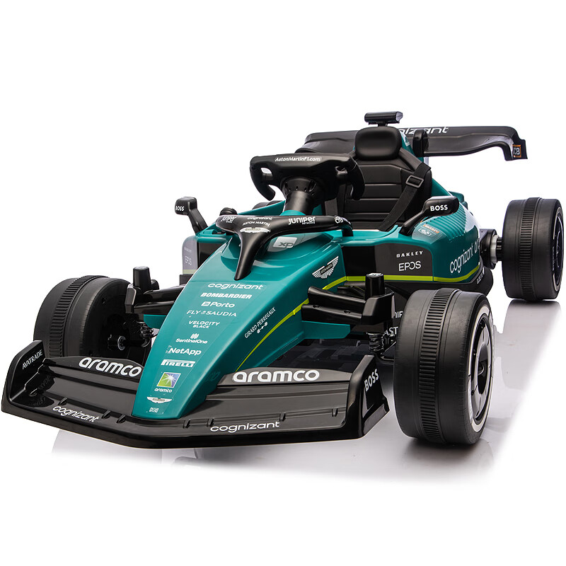 BeRica Aston Martin authorized F1 children's electric car kart remote control toy car 3-6th birthday gift