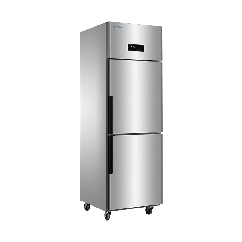 Haier kitchen refrigerator commercial vertical four-door\six-door freezer hotel canteen hotel restaurant back kitchen stainless steel copper tube large capacity 403 liters double door fully refrigerated stainless steel electronic temperature control