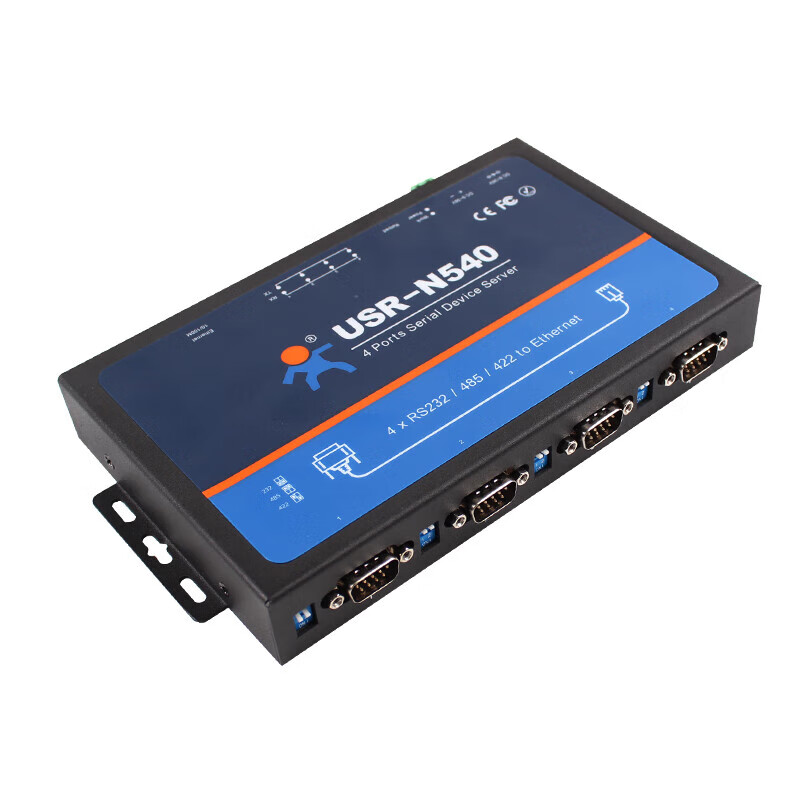 Human serial port server 4-way industrial gateway to multi-network port 232/422/485 to Ethernet USR-N54 model USR-N540-H7-4 (serial port RS485)