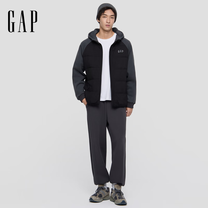 Gap Men's 2025 Autumn New Logo Contrast Loose Hooded Down Jacket Casual Light Jacket 791910