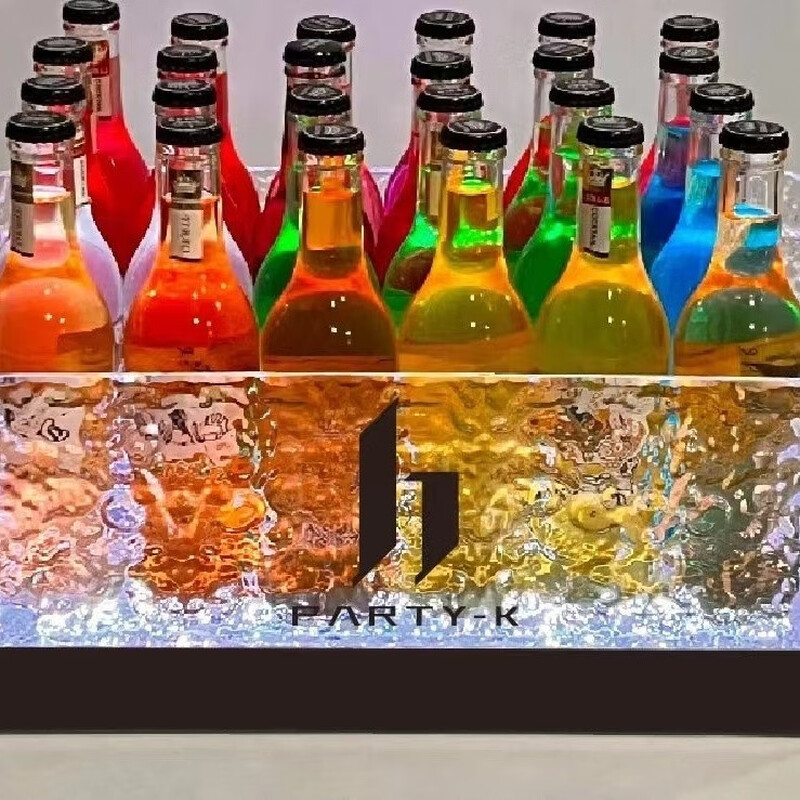 Ye Yu portable anti-fall Internet celebrity luminous beer barrel creative rectangular wine bar frame wine bar atmosphere light 12 pieces barrel body (excluding luminous bottom)