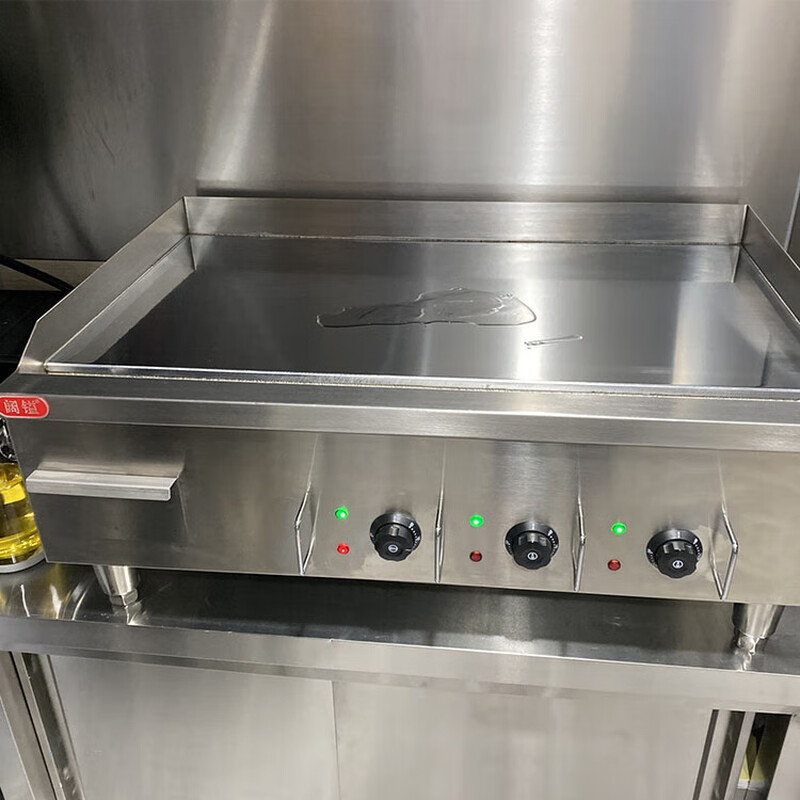 Tanbeiman gas griddle commercial electric teppanyaki squid fried rice burger teppanyaki cold noodles hand cake machine stall 1.2 meters chrome-plated non-black gas griddle + inner ring fully welded