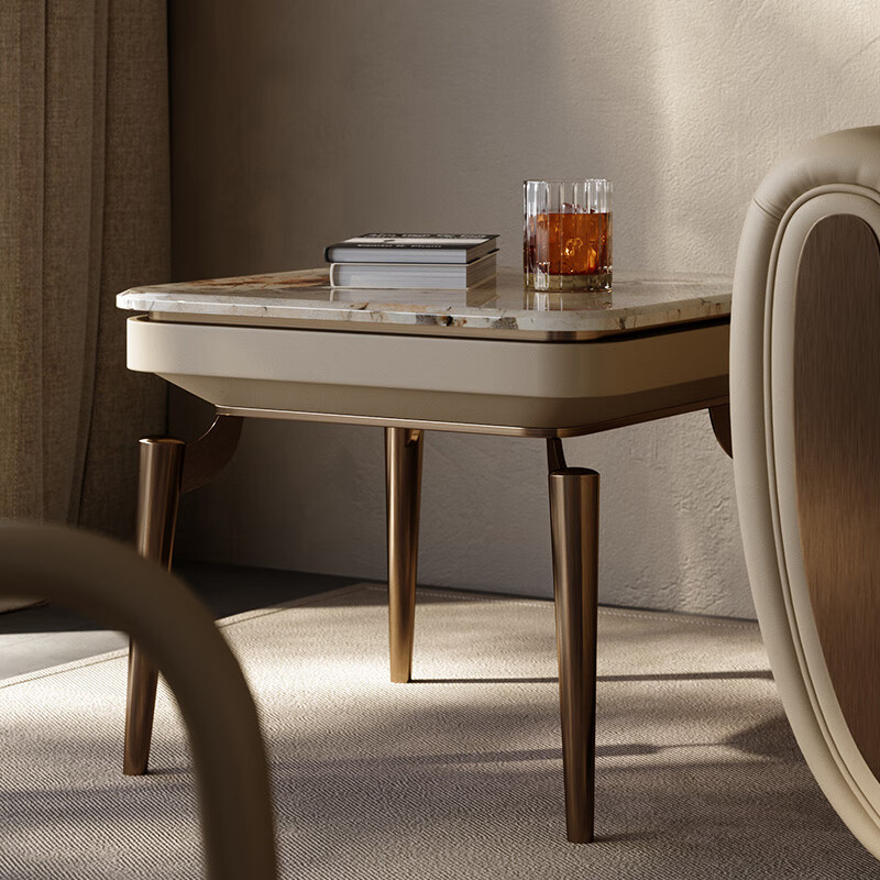 TAZA side table, light luxury marble corner table, villa large flat art side table, living room designer small coffee table, contact the designer, whole house matching and customization