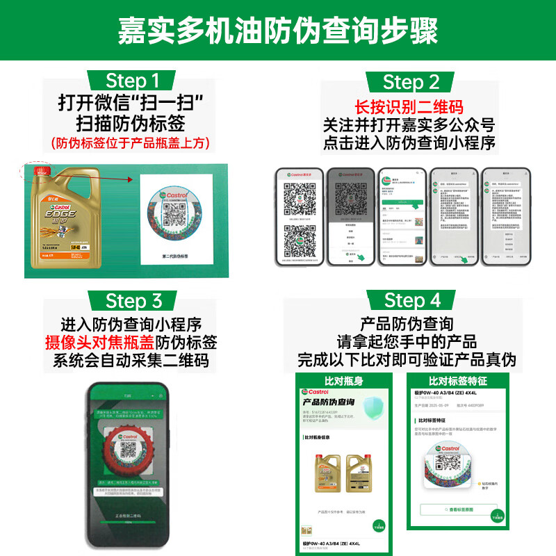 Castrol Magnetic Protector E Version Fully Synthetic Motor Oil Lubricant 5W-40 SP A3/B4 4L Car Maintenance