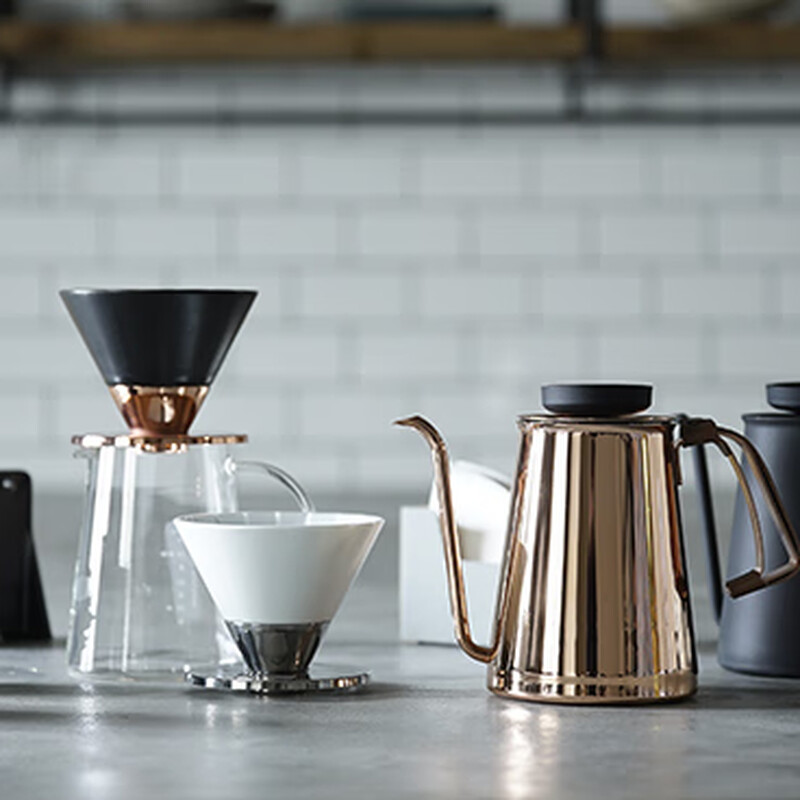 MPPMCK Japanese Beasty Coffee coffee hand brewing pot with thermometer, three colors, can be matched with handle leather cover, rose gold