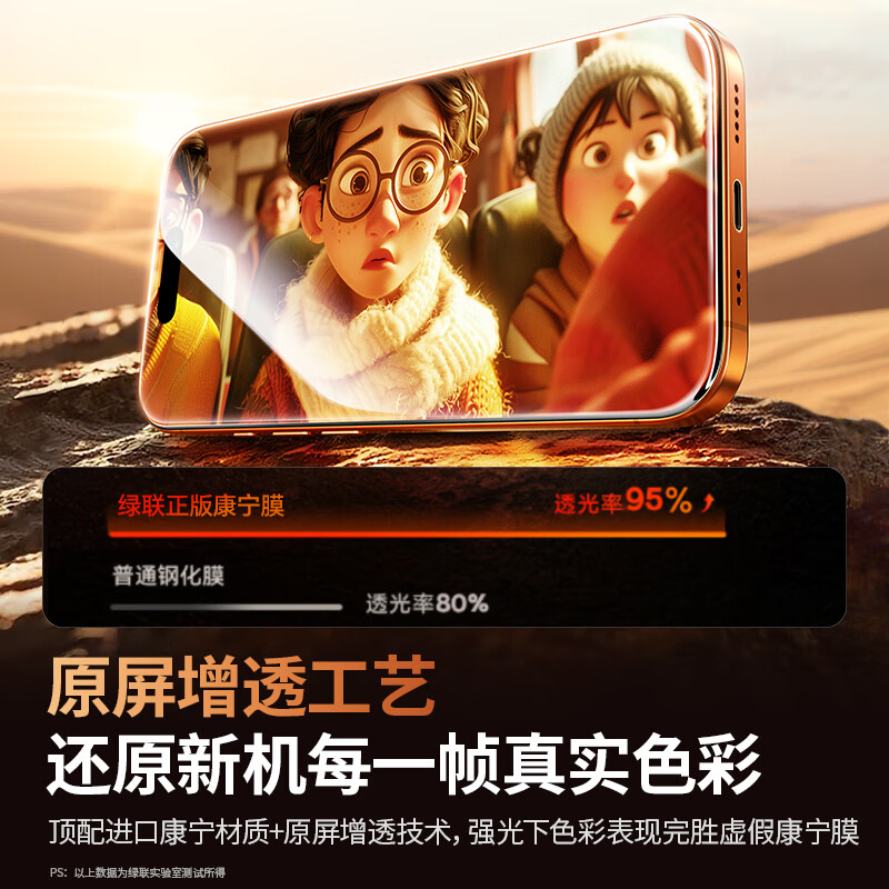 Green Alliance American Corning | Dust-free warehouse seconds sticker suitable for Apple 17/16Pro tempered film iPhone17/16Pro mobile phone film high-definition full coverage anti-fall and anti-fingerprint film