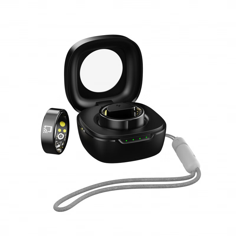 HABEN non-invasive blood sugar ring New NFC Huawei Xiaomi Samsung Apple suitable for health monitoring blood pressure heart rate blood oxygen smart ring Ceramic black technology smart ring Standard titanium black Comes with charging compartment No. 8 Finger circumference is about 54mm-60mm