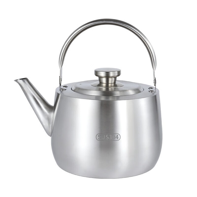 Oukehong 304 stainless steel large capacity golden soup kettle hot pot special kettle extra thick soup kettle (silver) 5L 1 piece