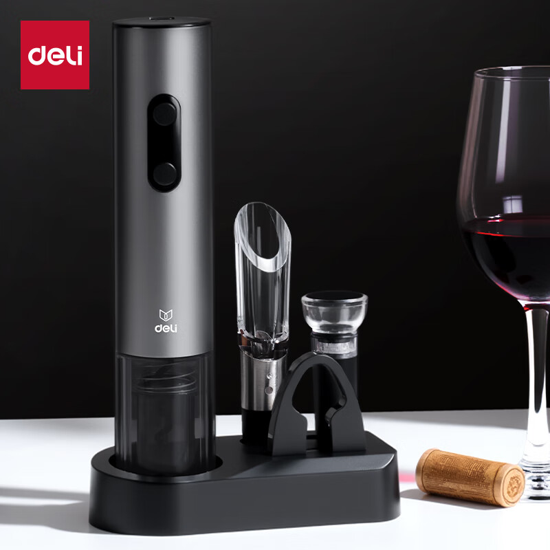 Deli electric wine bottle opener home wine opener bottle opener wine pourer 5-in-1 set