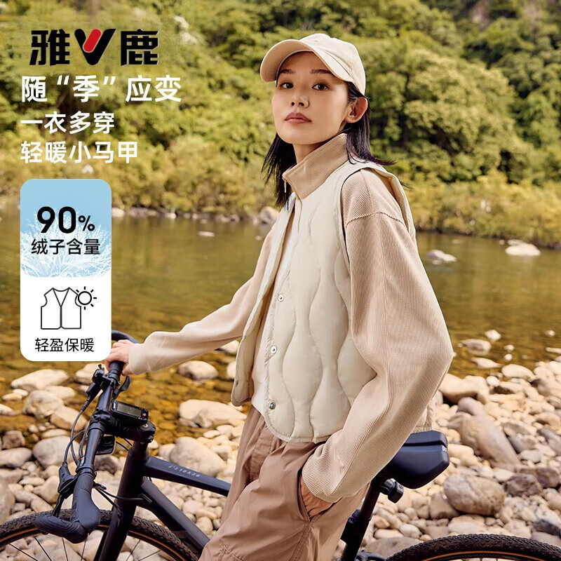 Yalu Down Vest Women's 2025 Autumn and Winter New Thin Liner Warm and Fashionable Close-fitting Coat with V-neck Vest