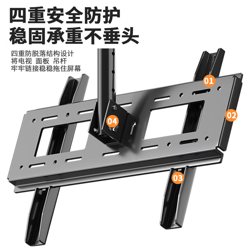 Xingkaishi Universal TV Hanger TV Suspension Bracket 45-95 inches Ceiling Rack Hanger 360 Degree Rotating Monitor Boom LCD TV Suspension Upgrade Large Load-bearing 45-85 inches Lift 0.5-1m