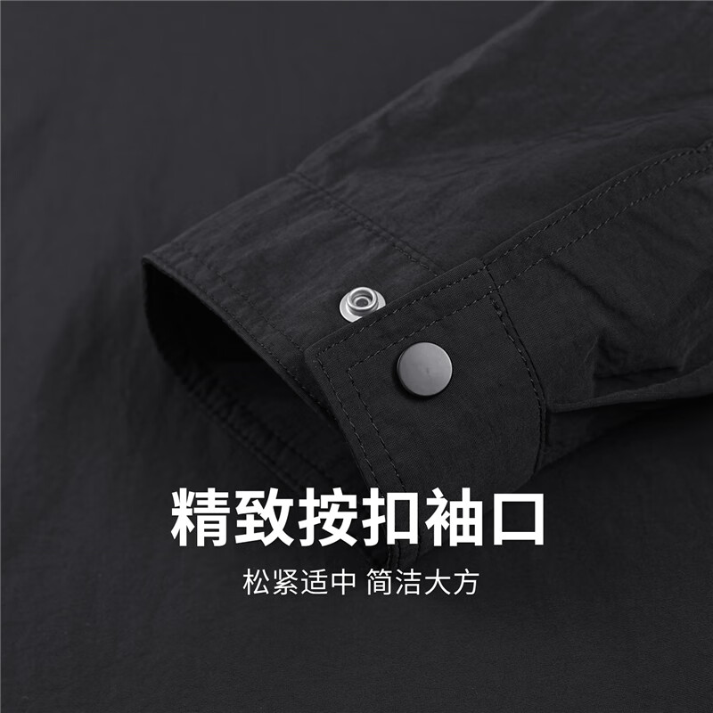 Dances with Wolves Harrington Stand Collar Jacket Men's 2025 Autumn New Men's Versatile Easy-Care Windproof Jacket 1075 Black 001 L (175)