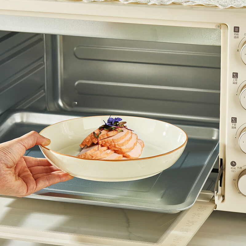 Guoyue light luxury simple bowl and dish set Jingdezhen underglaze color cream style tableware complete set of high-looking housewarming tableware and plates Encounter Shiguang underglaze color 56-piece gift box